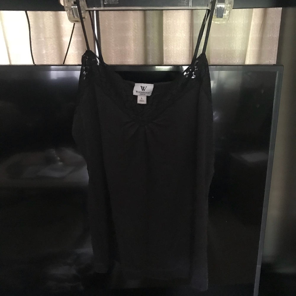 Worthington tank/cami in black and grey size Large
